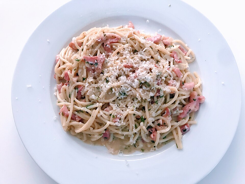 Spaghetti alla carbonara, plat emblématique de la cuisine romaine